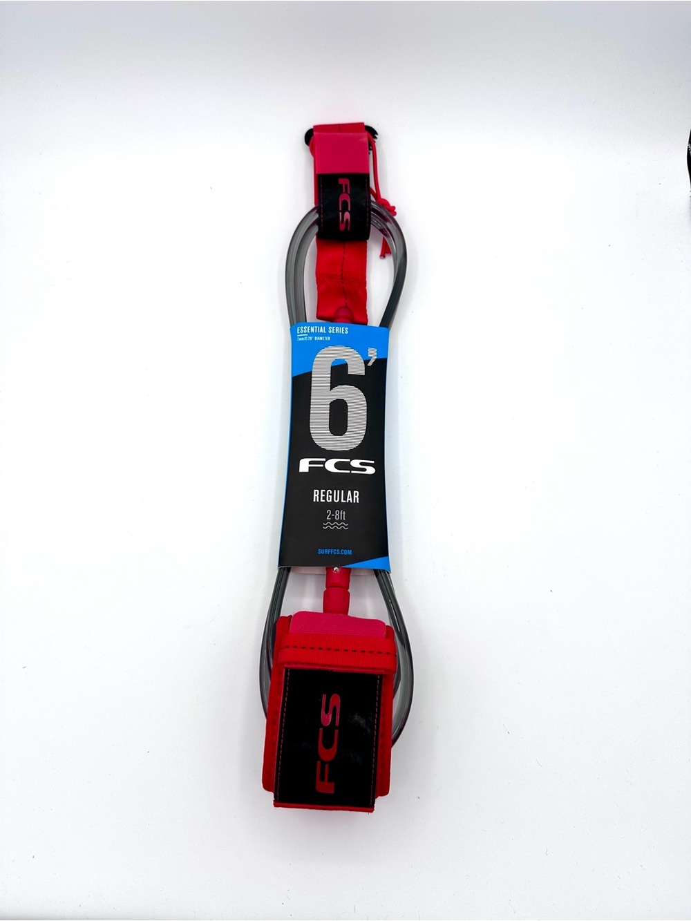 FCS 6’ Essential Regular Surf Leash RED